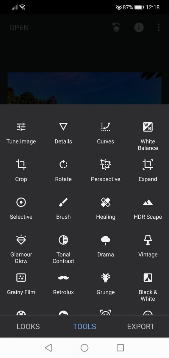 Snapseed Features on Android
