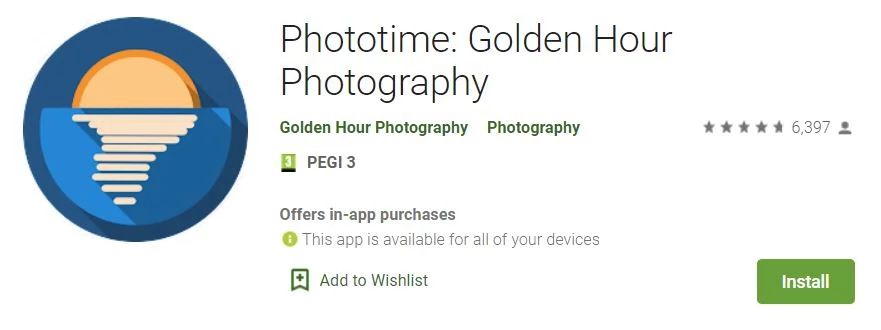 Phototime Golden Hour Photography app